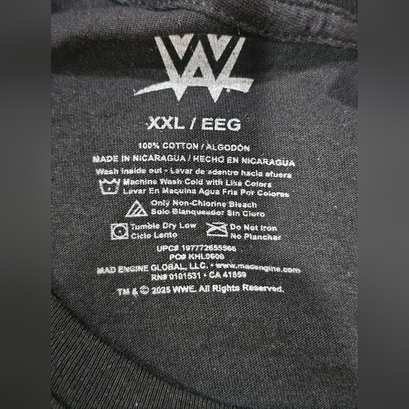 WWE Men's Black and Purple Undertaker Fearsome Graphic Teen Size 2XL, New! - Picture 3 of 3